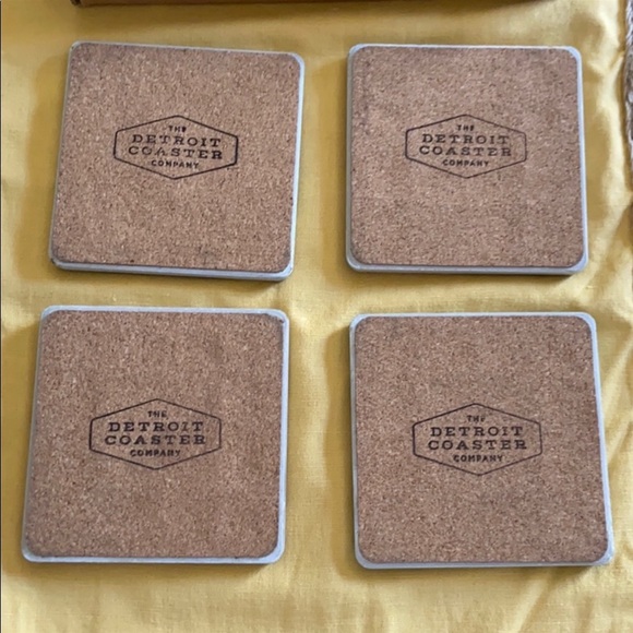 The Detroit Coaster Company Hand Made Ceramic Motor City Drink Coasters - Picture 3 of 12